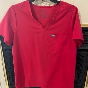 Figs Women's Bright Red V-Neck
